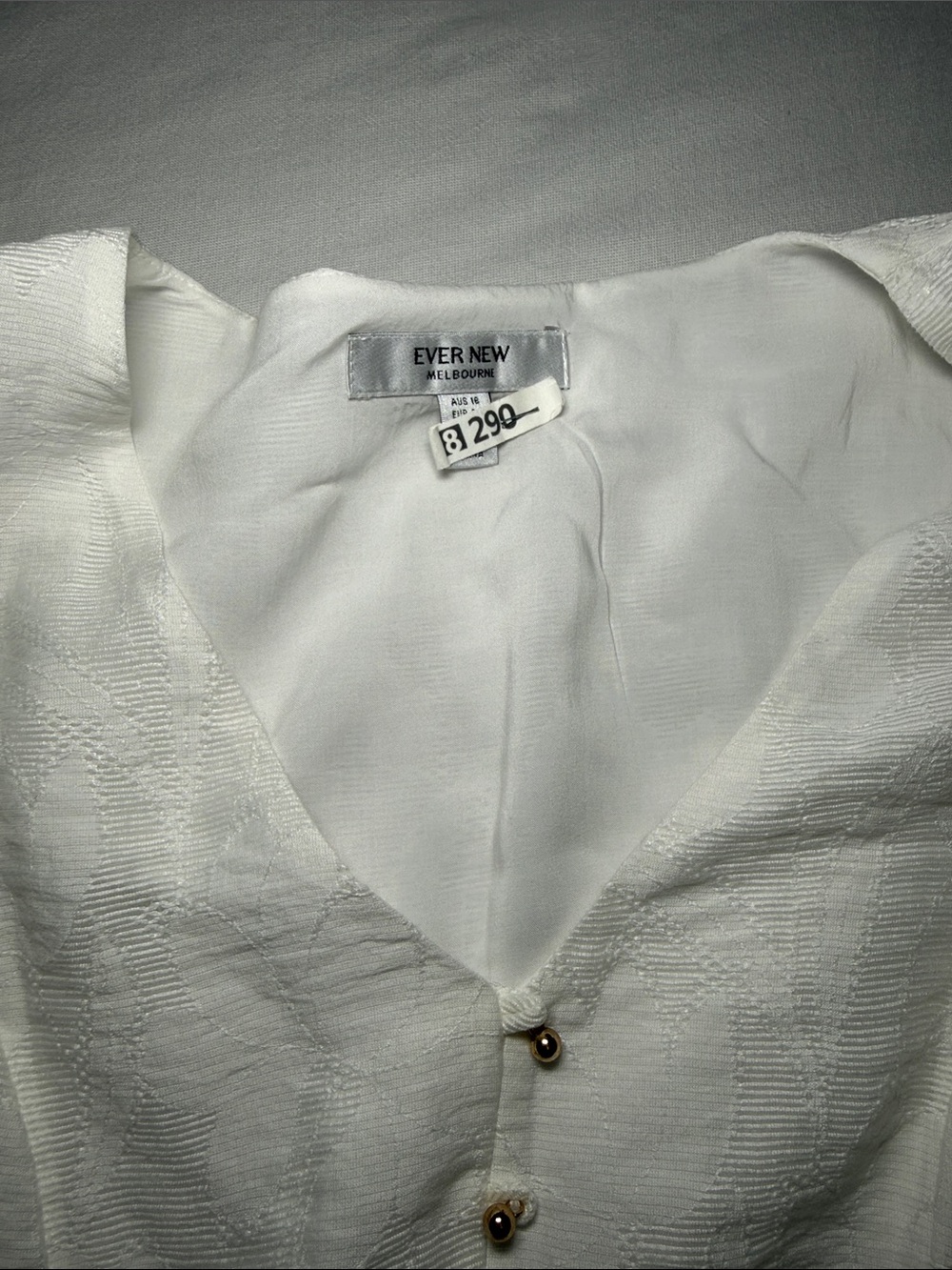 White Button-Front Dress - Picture 2 of 4